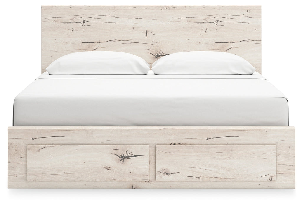 Lawroy Light Natural King Panel Storage Bed