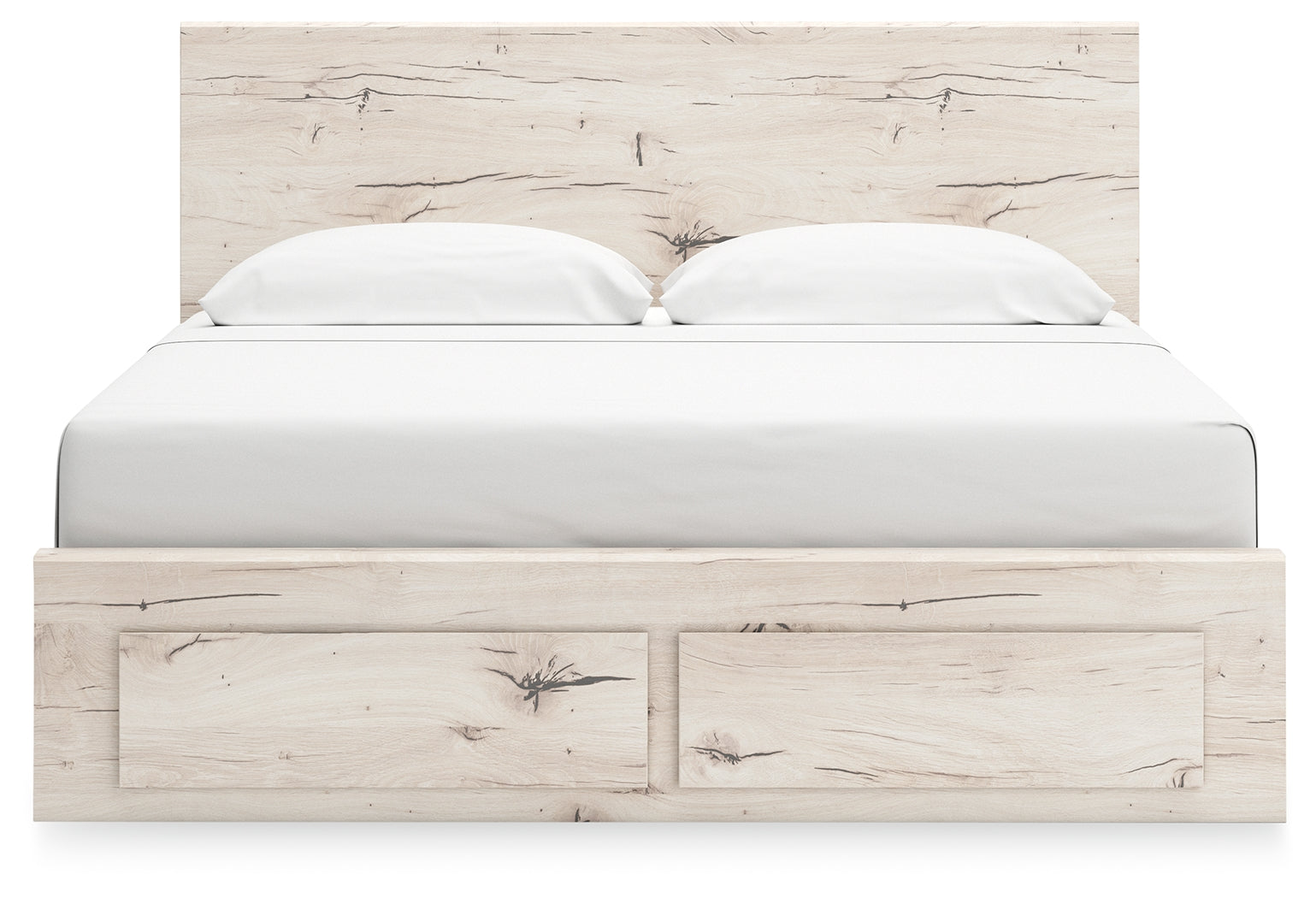 Lawroy Light Natural King Panel Storage Bed