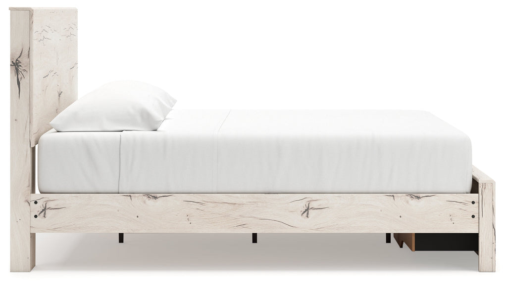 Lawroy Light Natural King Panel Storage Bed