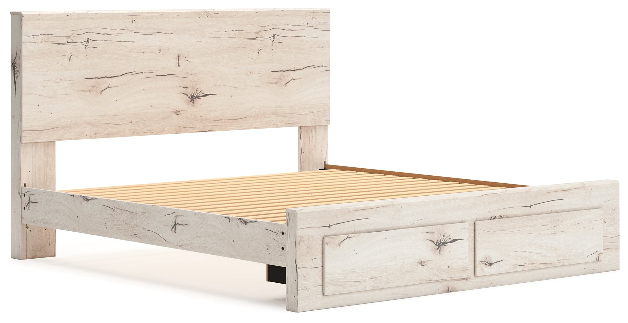 Lawroy Light Natural King Panel Storage Bed