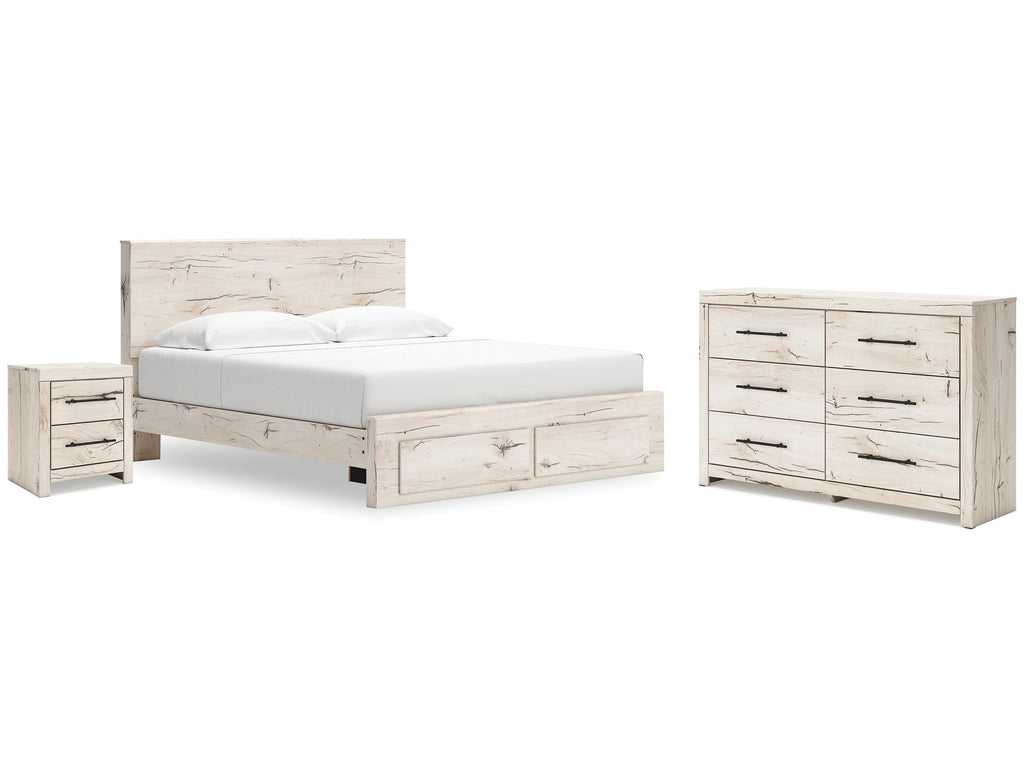 Lawroy Light Natural King Storage Bed & Dresser & Nightstand
