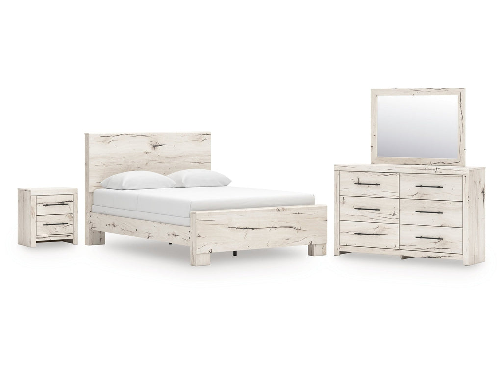 Lawroy Light Natural Queen Panel Bed & Dresser & Mirror & Nightstand