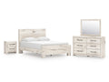 Lawroy Light Natural Queen Panel Bed & Dresser & Mirror & Nightstand