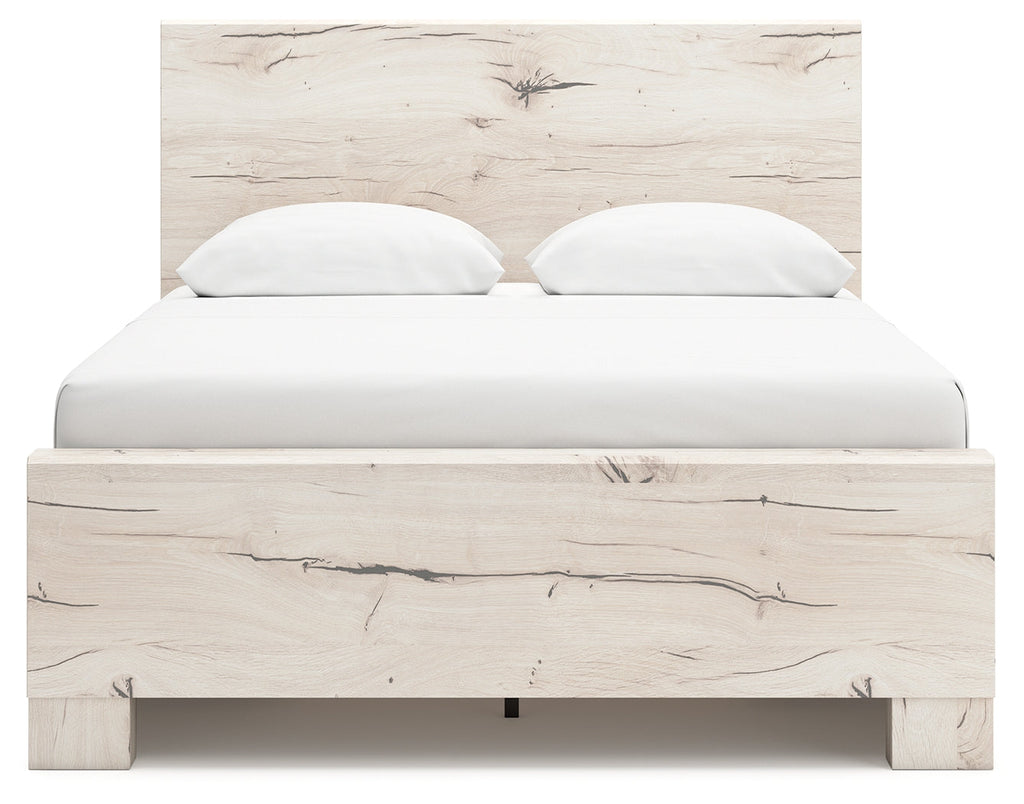 Lawroy Light Natural Queen Panel Bed with 4 Storage