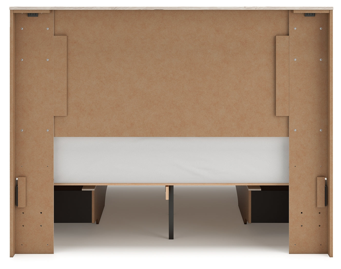 Lawroy Light Natural Queen Panel Bed with 4 Storage