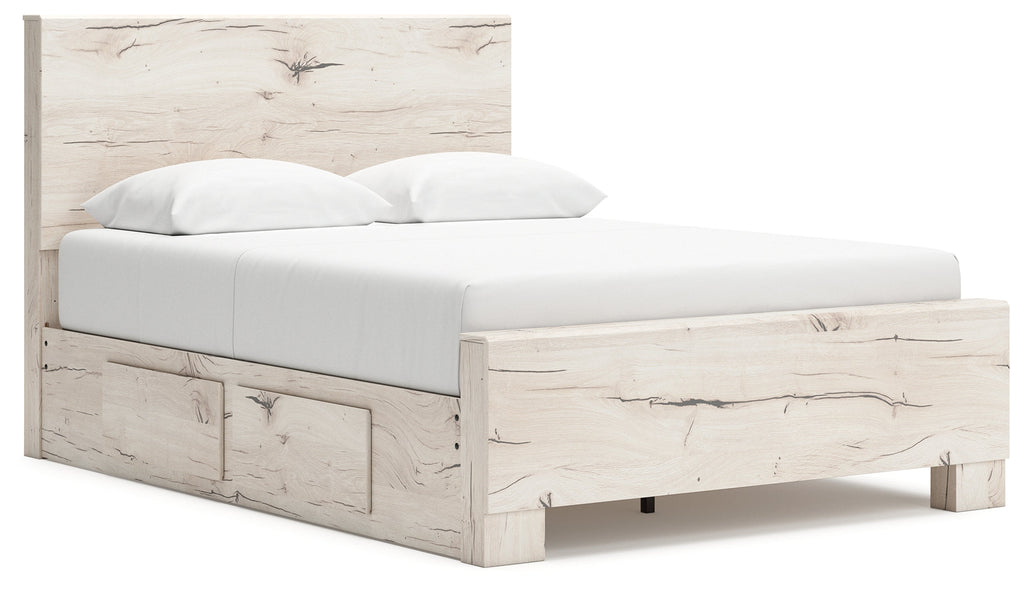 Lawroy Light Natural Queen Panel Bed with Storage