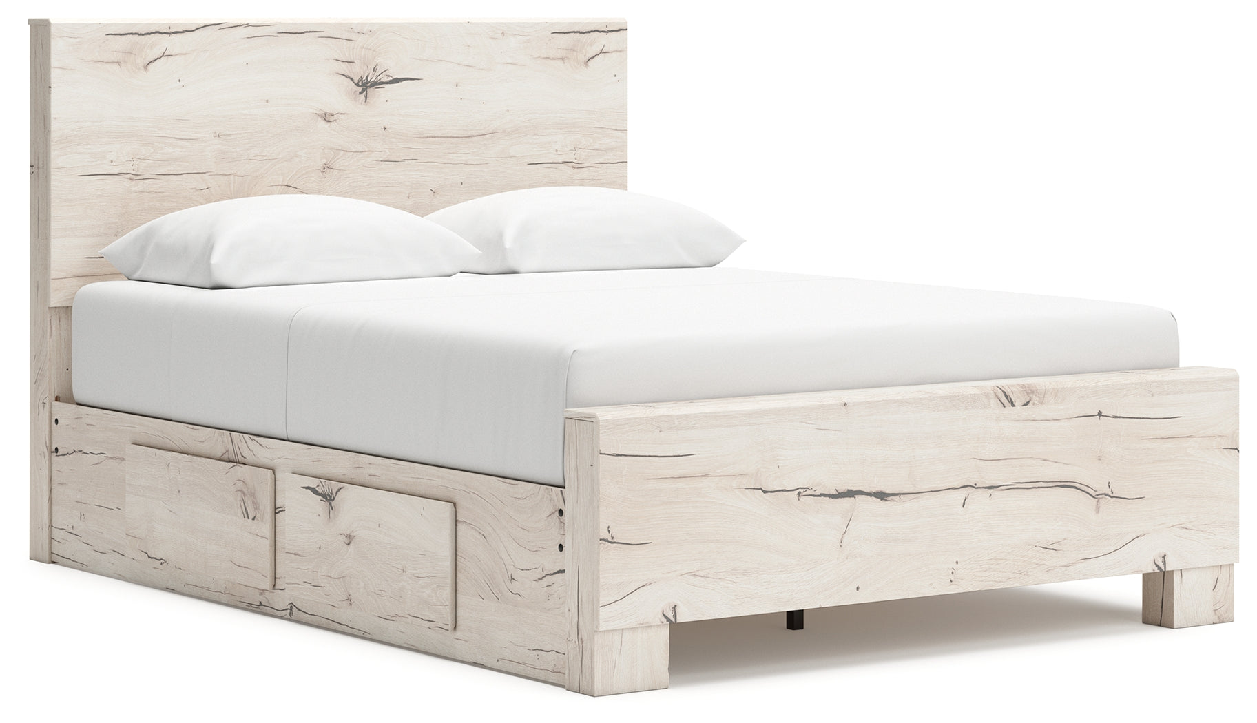 Lawroy Light Natural Queen Panel Bed with Storage