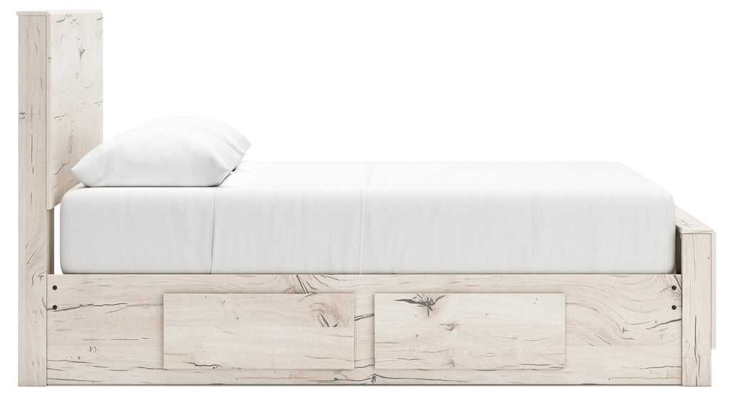 Lawroy Light Natural Queen Panel Bed with Storage