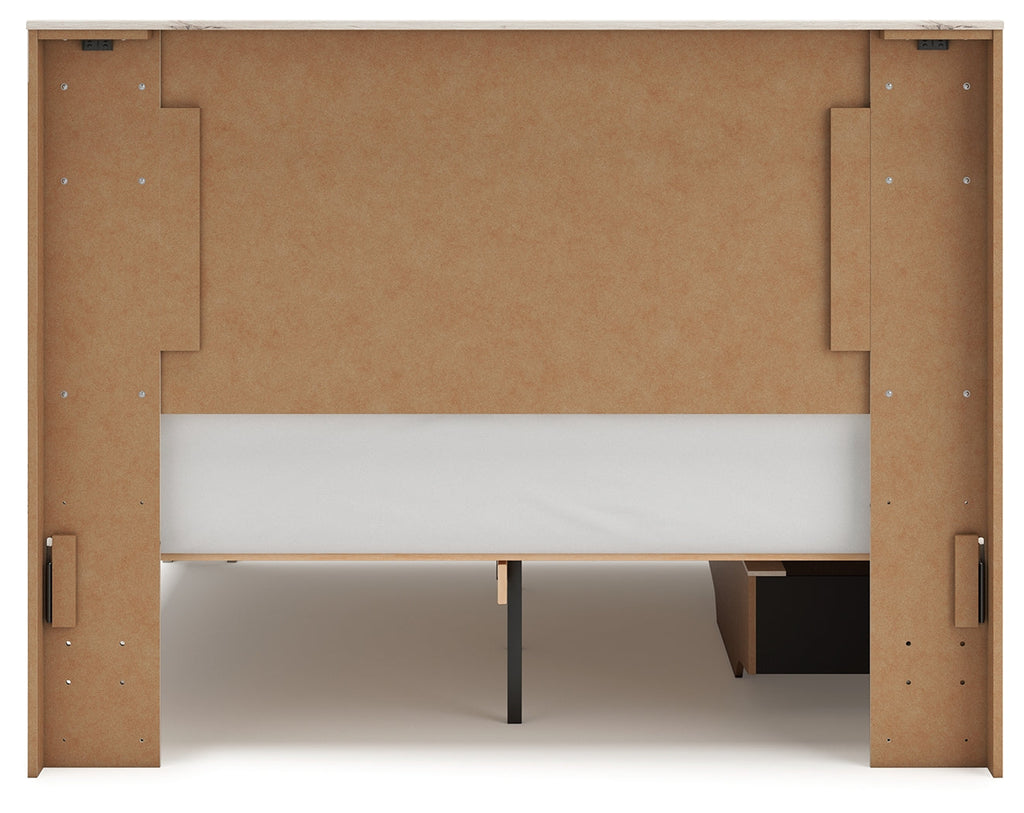 Lawroy Light Natural Queen Panel Bed with Storage