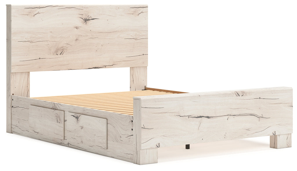 Lawroy Light Natural Queen Panel Bed with Storage
