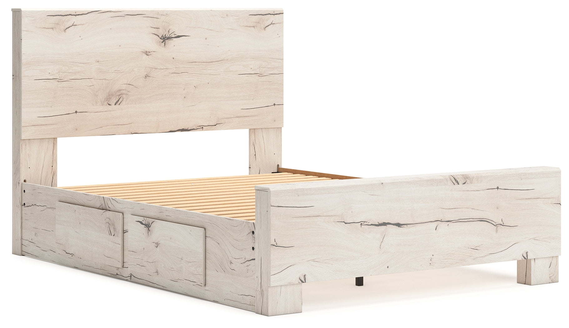 Lawroy Light Natural Queen Panel Bed with Storage