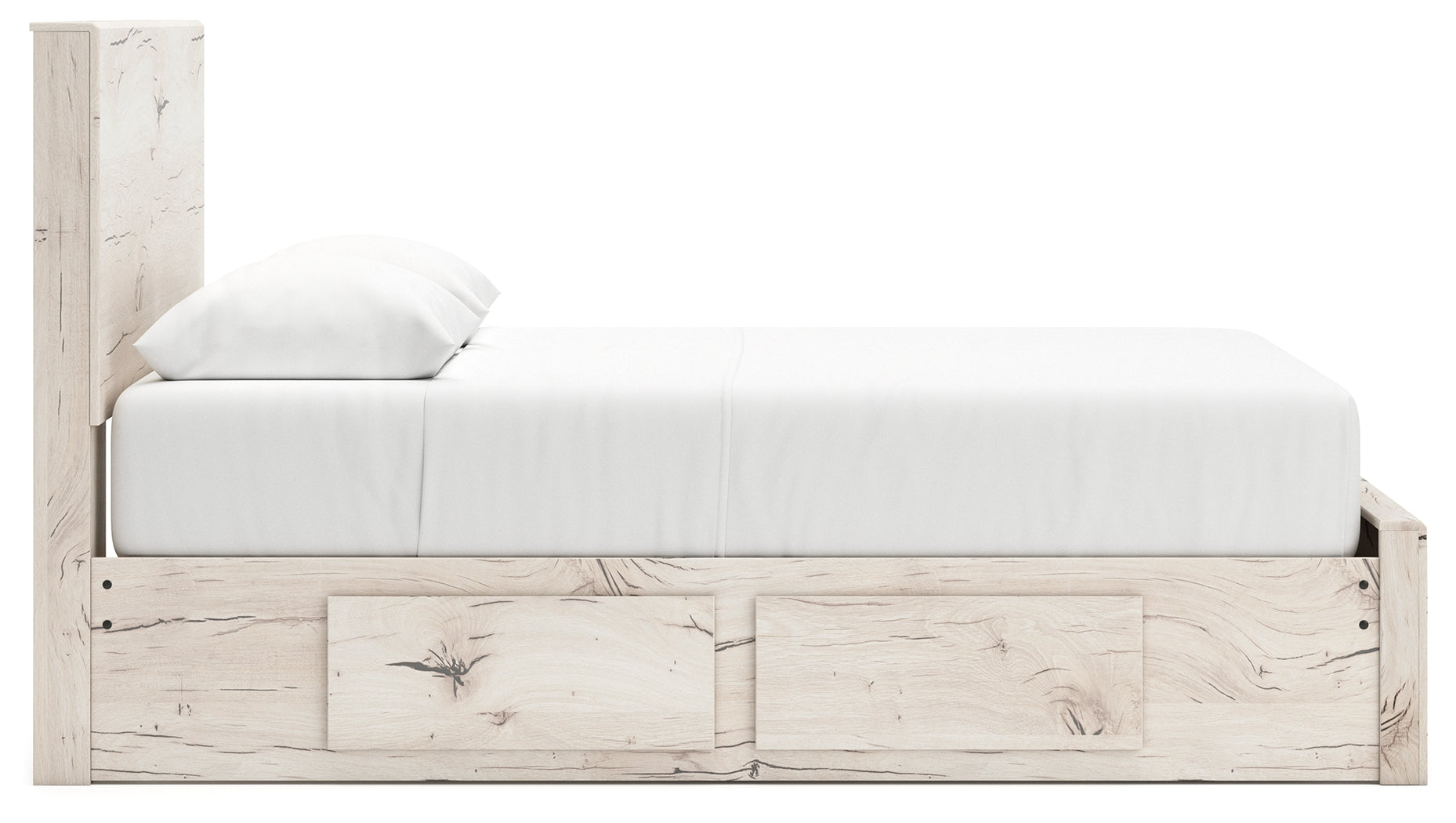 Lawroy Light Natural Queen Panel Storage Bed & Dresser & Mirror