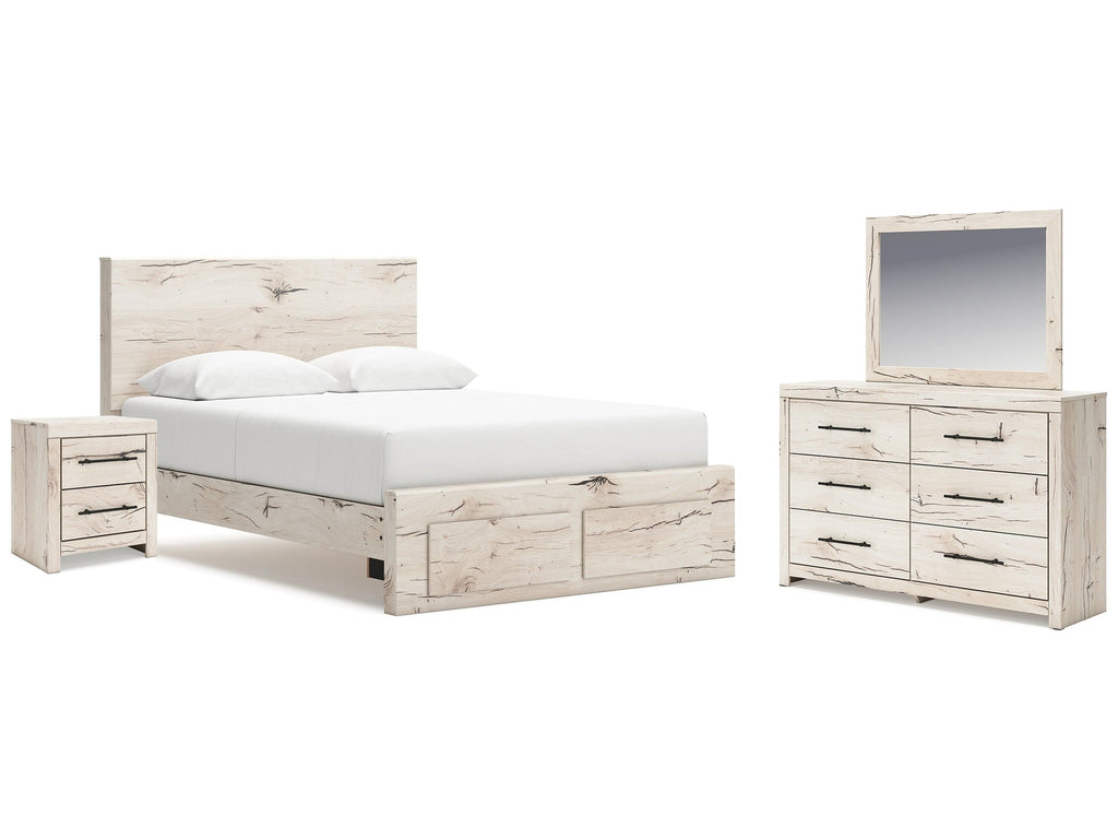 Lawroy Light Natural Queen Storage Bed & Dresser & Mirror & Nightstand