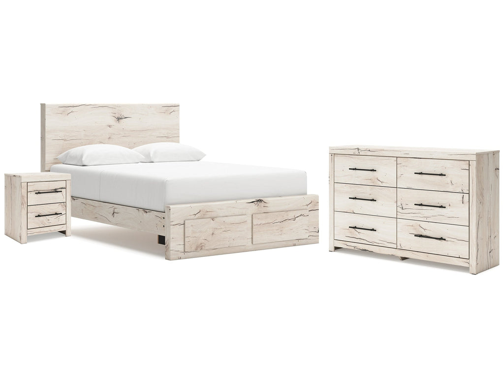 Lawroy Light Natural Queen Storage Bed & Dresser & Nightstand