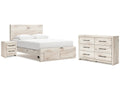 Lawroy Light Natural Queen Storage Bed & Dresser & Nightstand