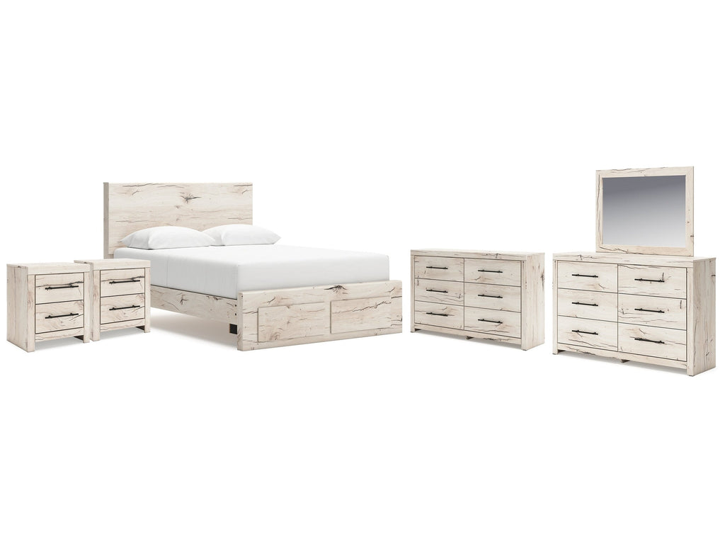 Lawroy Light Queen Storage Bedroom Set, Natural