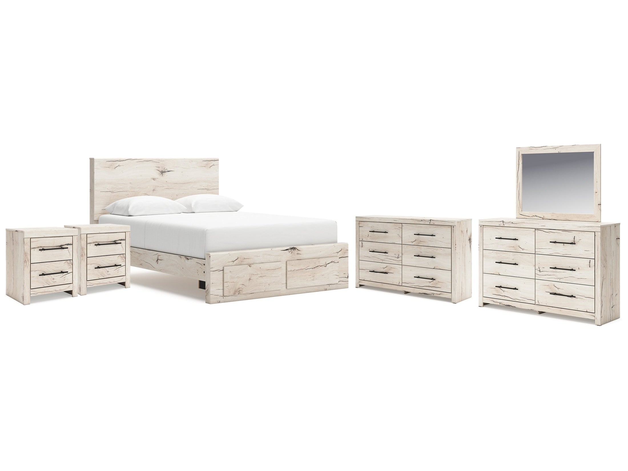 Lawroy Light Queen Storage Bedroom Set, Natural