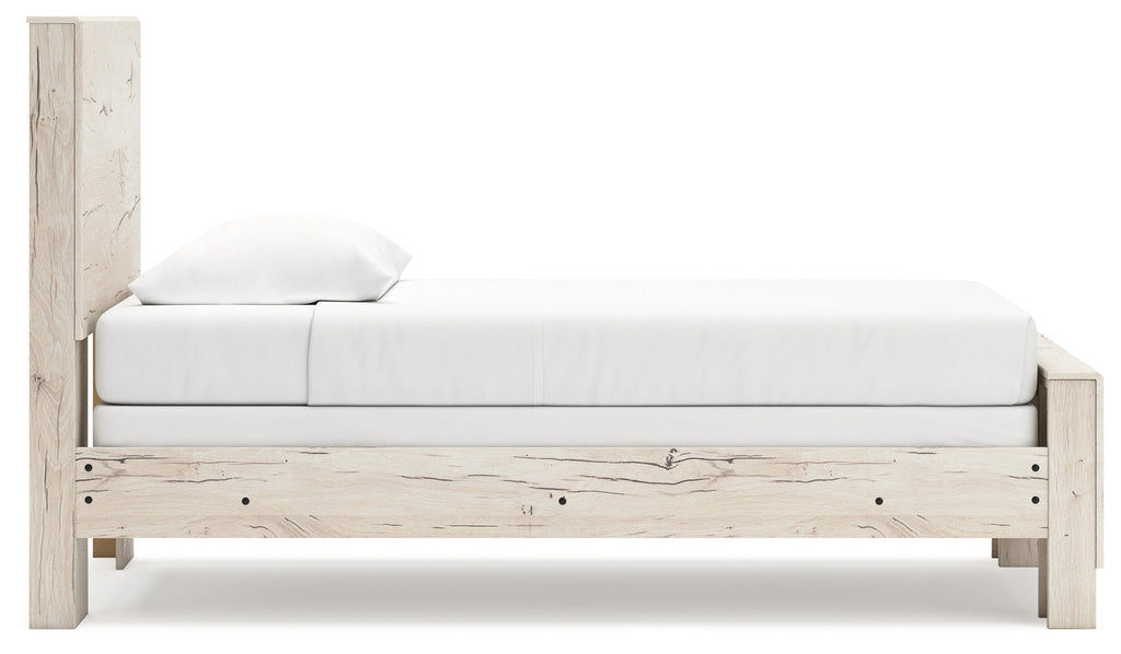 Lawroy Light Natural Twin Panel Bed & Dresser & Mirror