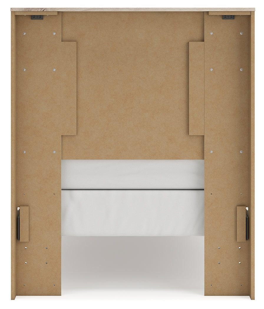 Lawroy Light Natural Twin Panel Bed & Dresser & Mirror