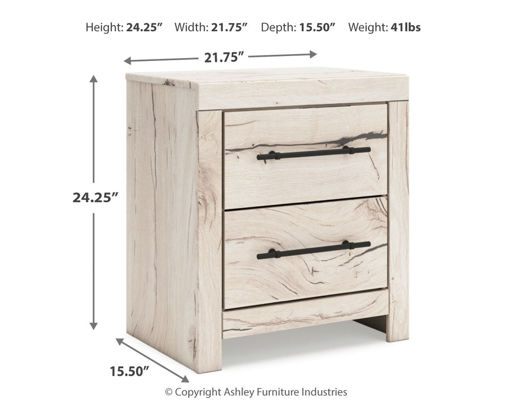 Lawroy Light Natural Twin Panel Bed with Storage and Nightstand