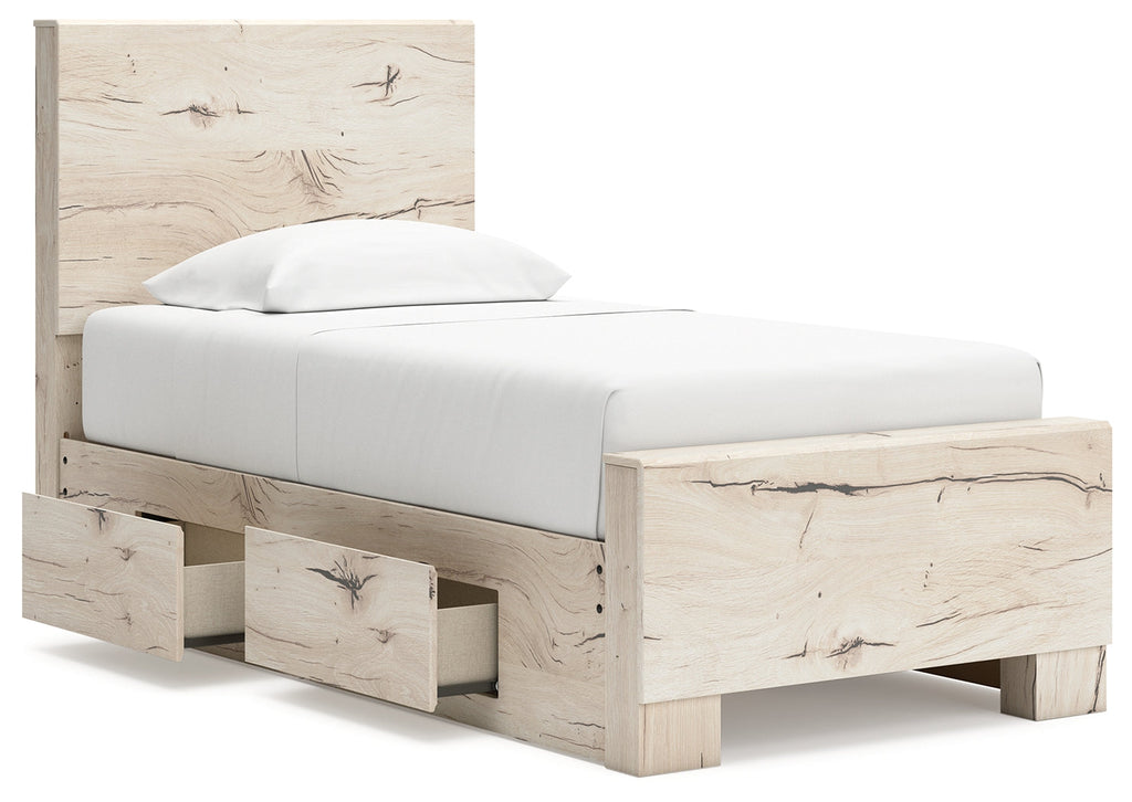 Lawroy Light Twin Panel Bedroom Set, Natural