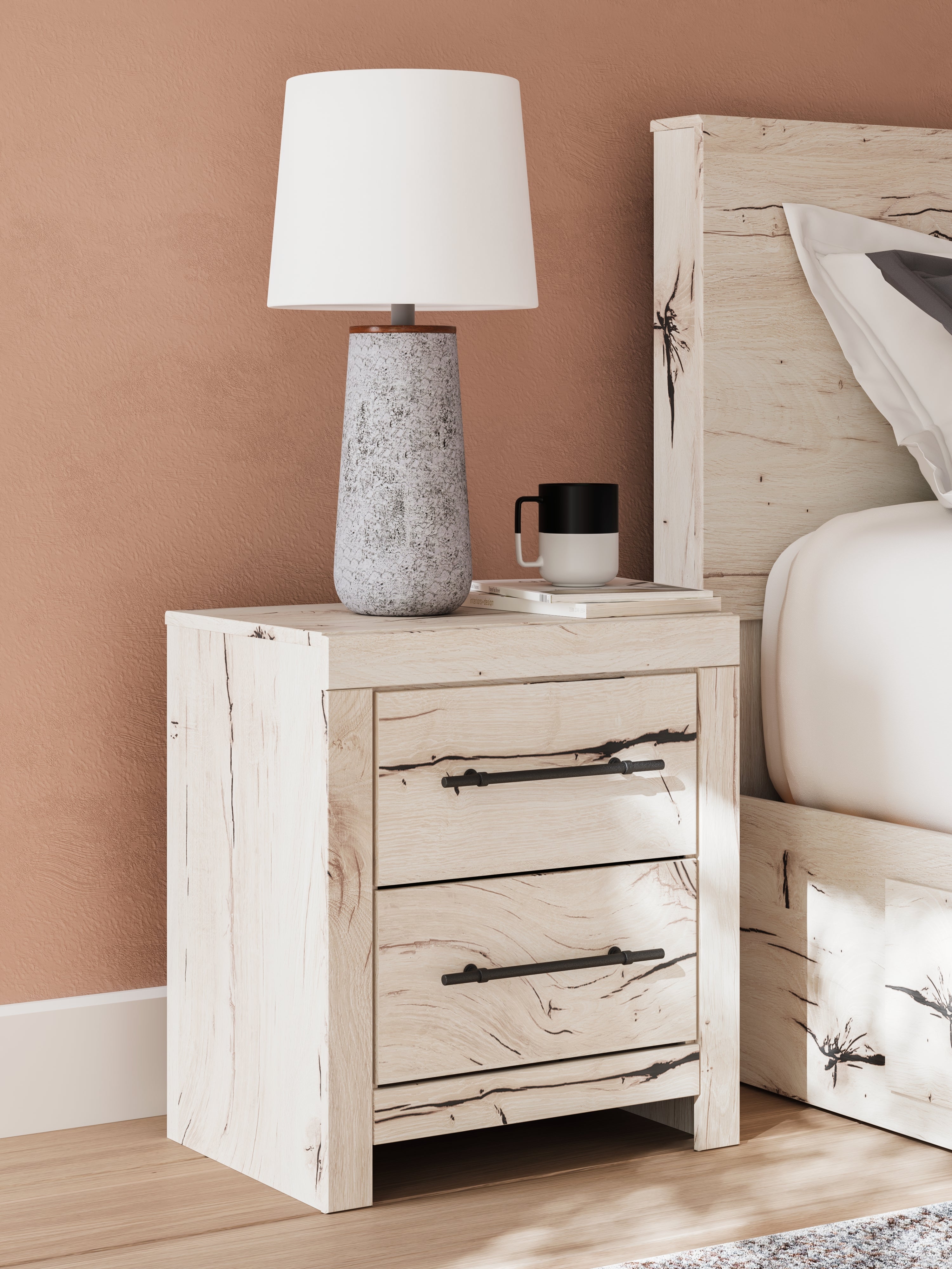 Lawroy Light Twin Panel Bedroom Set, Natural
