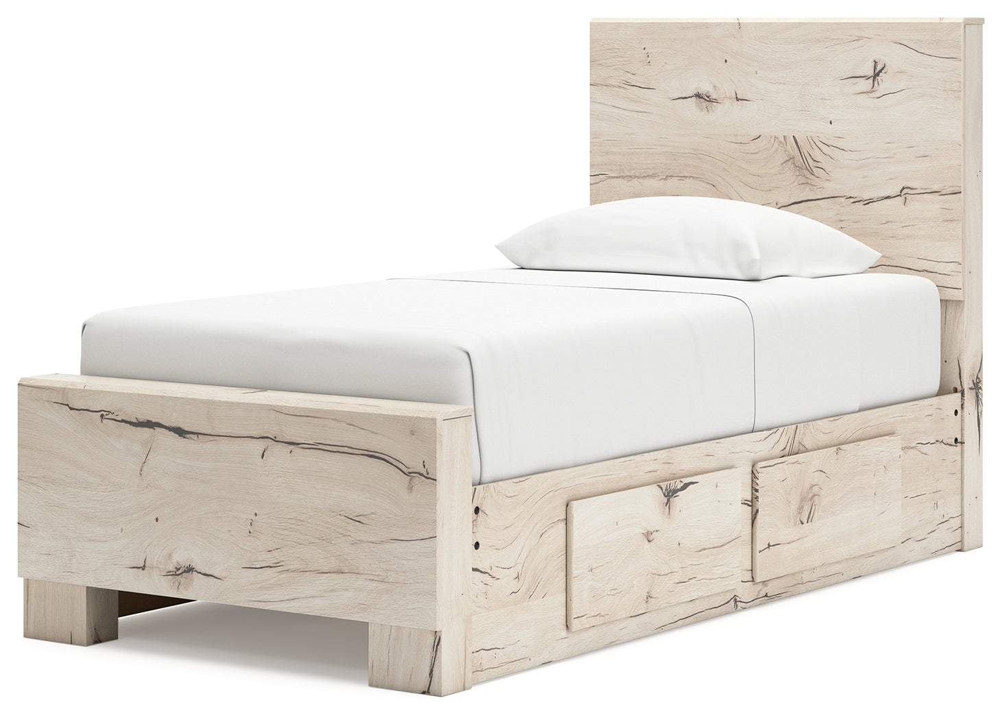 Lawroy Light Natural Twin Panel Youth Bed with Storage