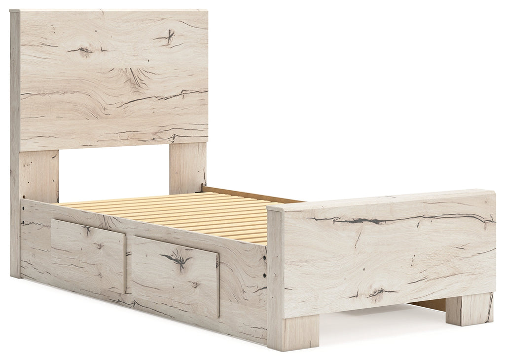 Lawroy Light Natural Twin Panel Youth Bed with Storage