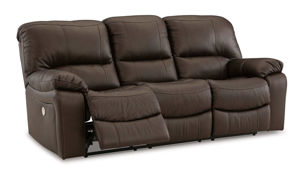 Leesworth Dark Brown Power Reclining Living Room Set / 2pc