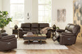 Leesworth Dark Brown Power Reclining Sofa, Loveseat and Recliner
