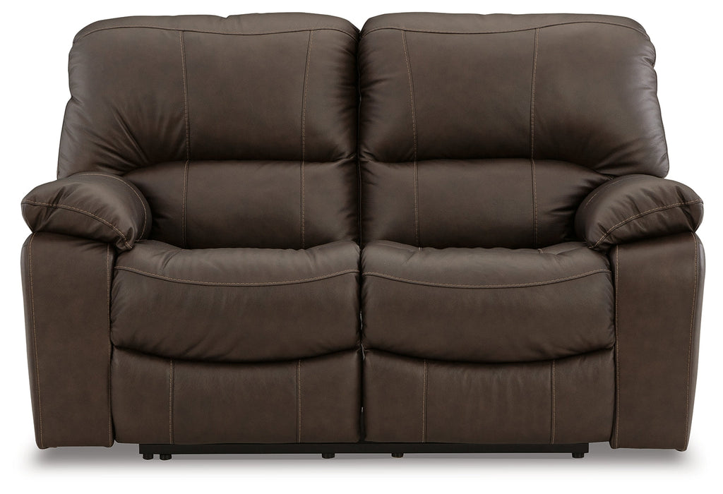 Leesworth Dark Brown Power Reclining Sofa, Loveseat and Recliner