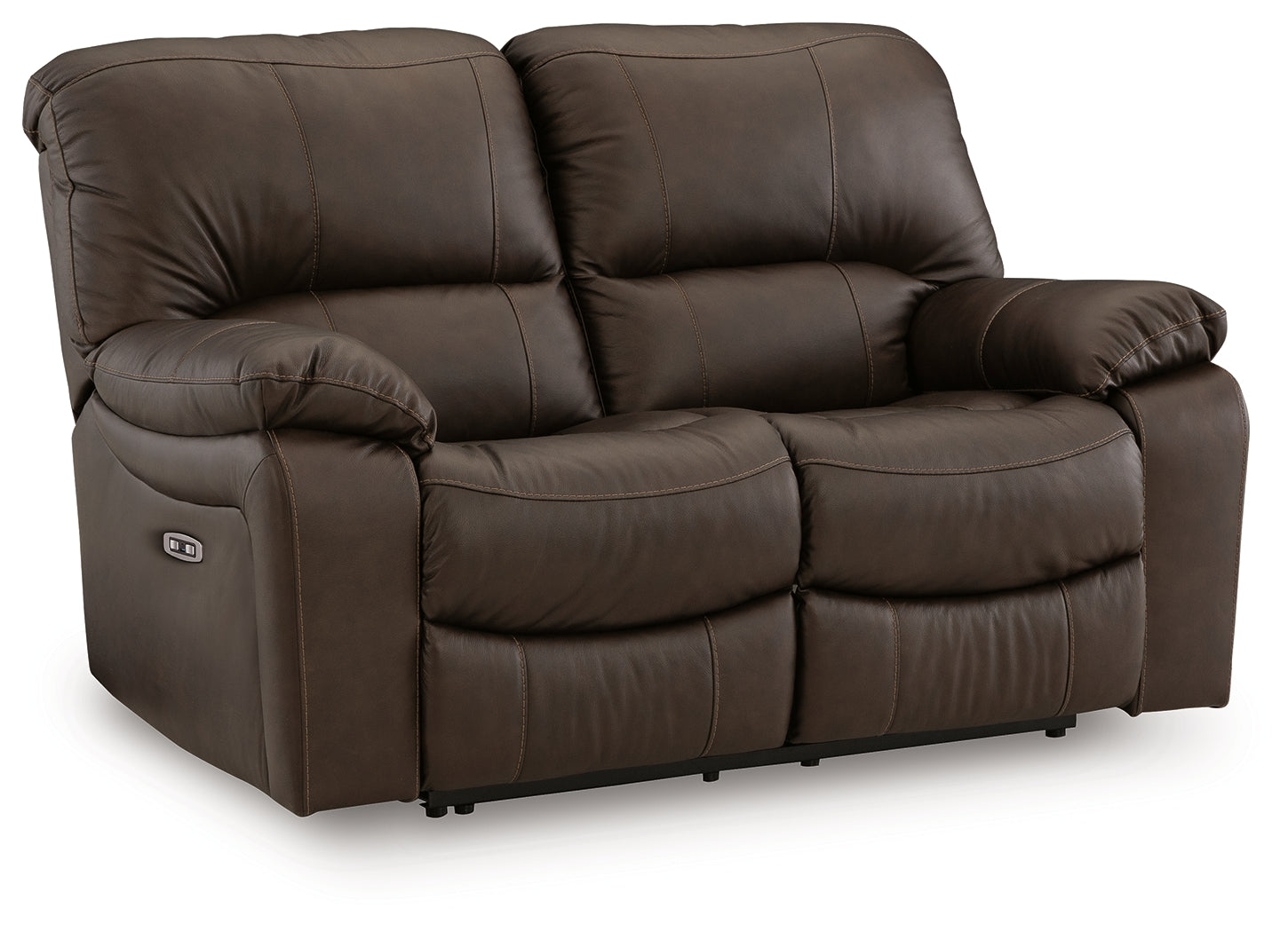 Leesworth Dark Brown Power Reclining Sofa, Loveseat and Recliner