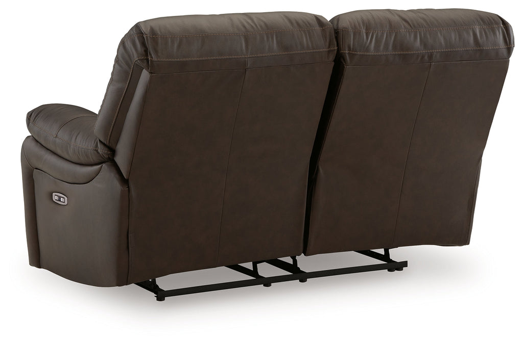 Leesworth Dark Brown Power Reclining Sofa, Loveseat and Recliner
