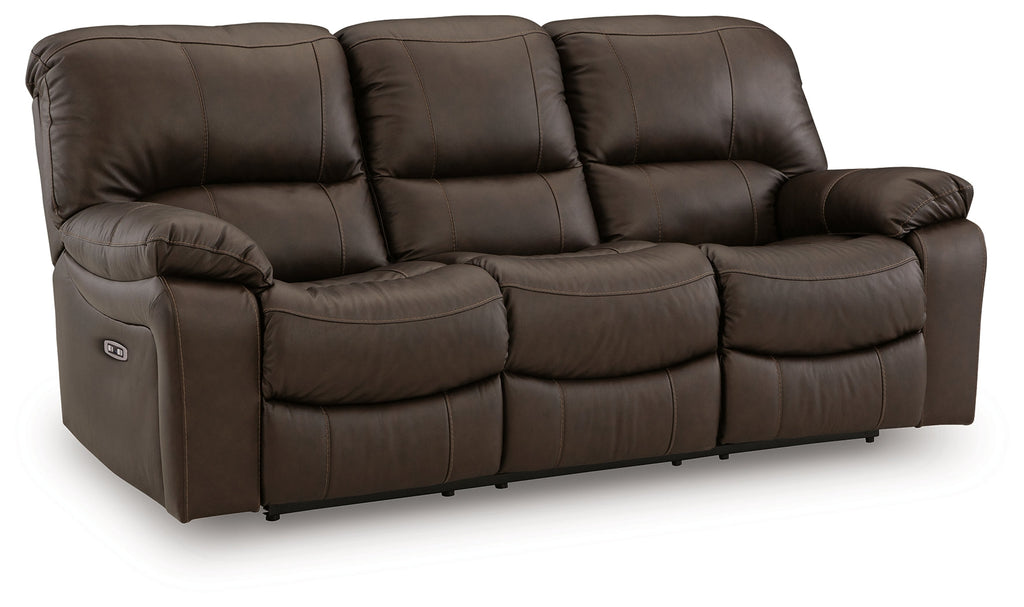 Leesworth Dark Brown Power Reclining Sofa, Loveseat and Recliner