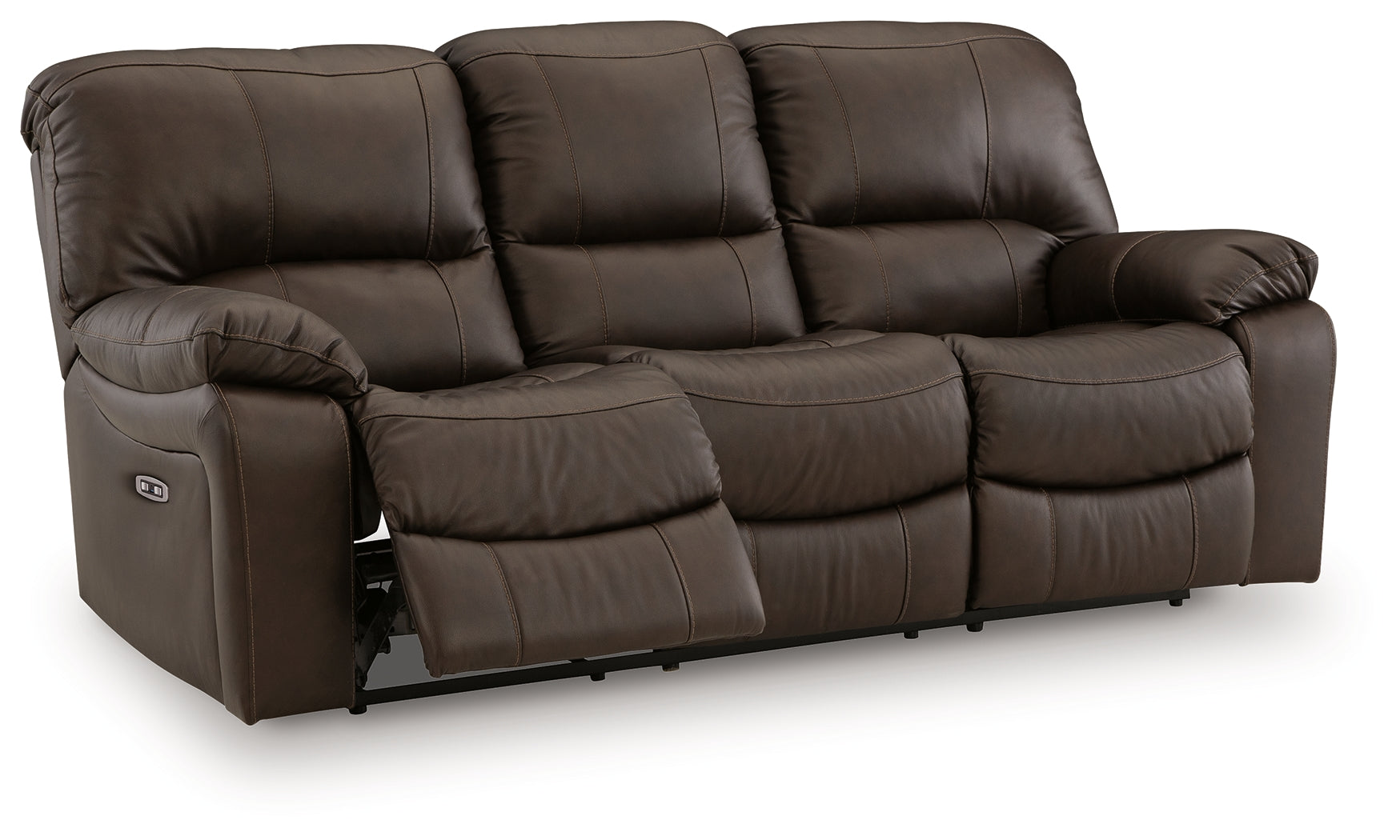 Leesworth Dark Brown Power Reclining Sofa, Loveseat and Recliner