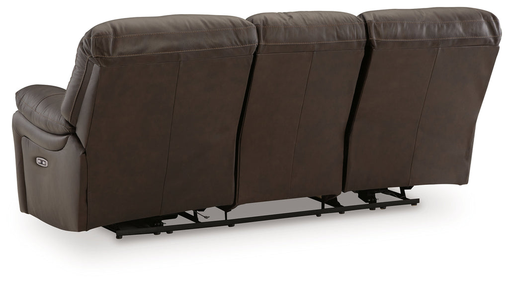 Leesworth Dark Brown Power Reclining Sofa, Loveseat and Recliner