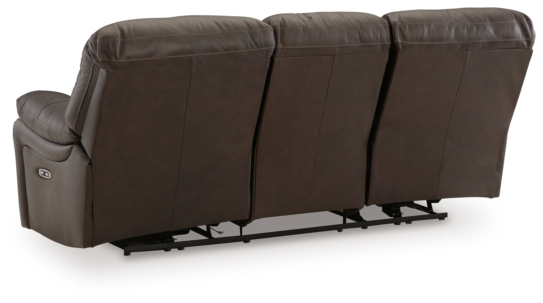 Leesworth Dark Brown Power Reclining Sofa, Loveseat and Recliner