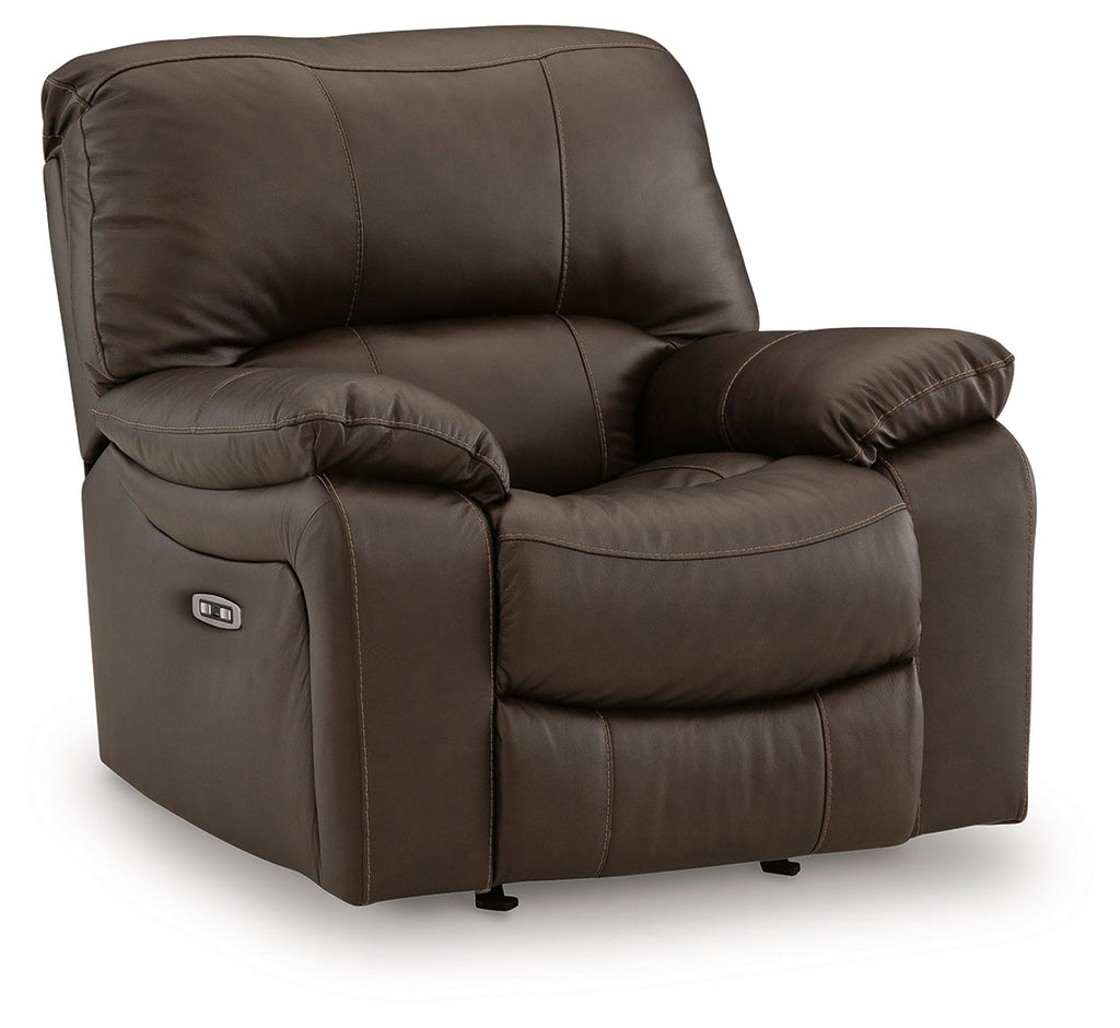 Leesworth Dark Brown Power Reclining Sofa, Loveseat and Recliner