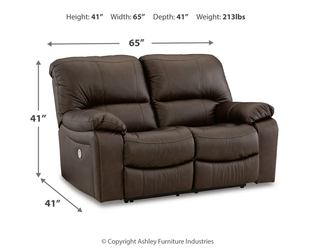 Leesworth Dark Brown Power Reclining Sofa, Loveseat and Recliner