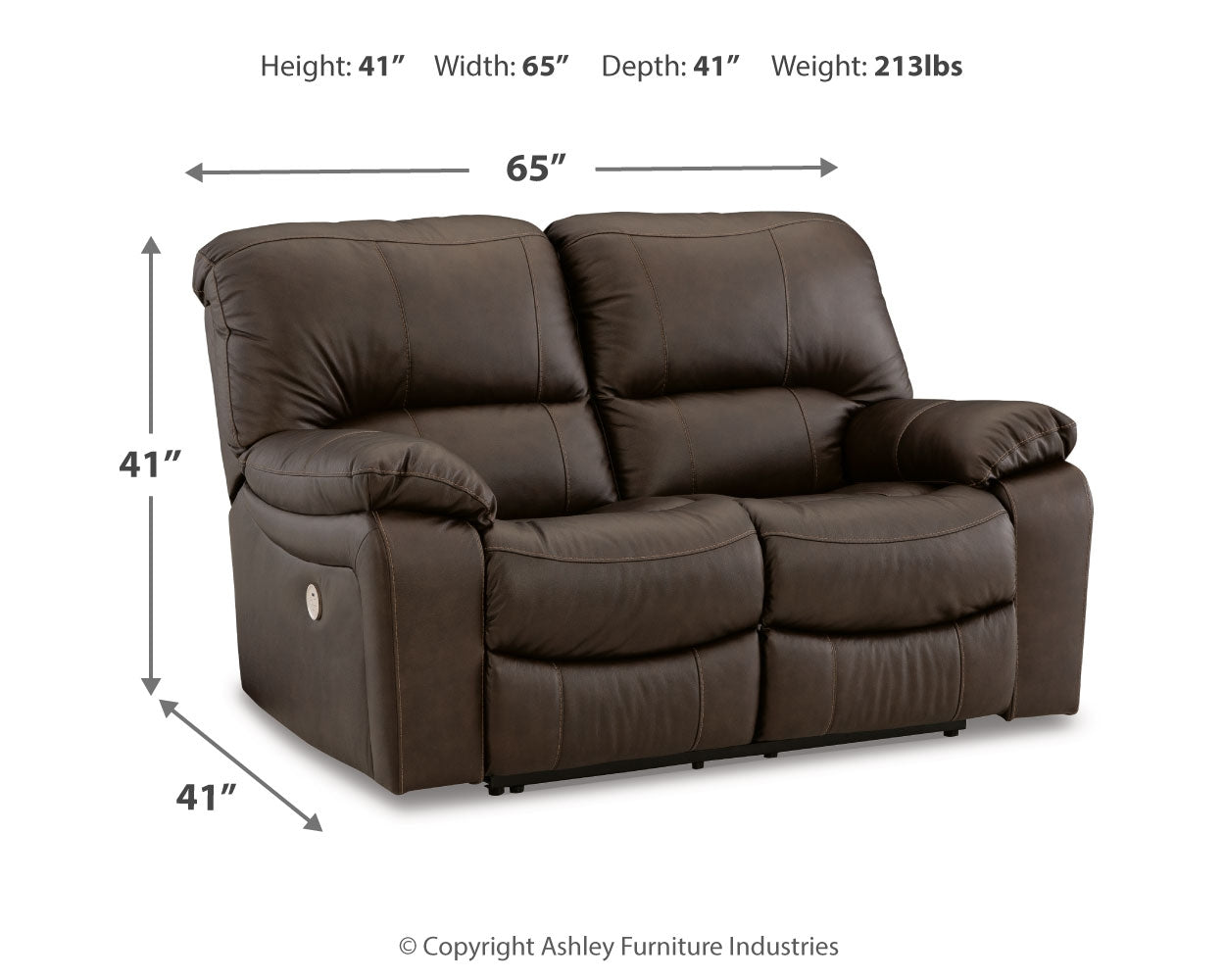 Leesworth Dark Brown Power Reclining Sofa, Loveseat and Recliner