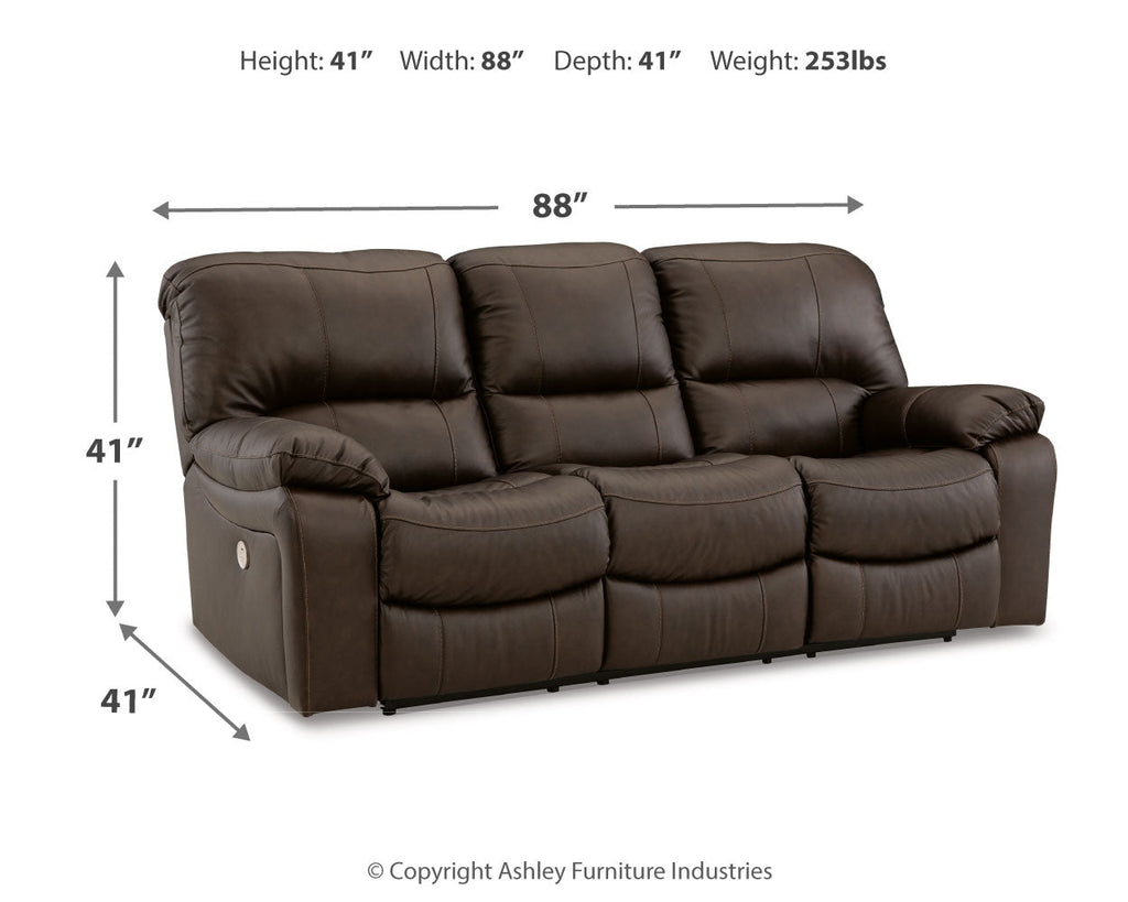 Leesworth Dark Brown Power Reclining Sofa, Loveseat and Recliner