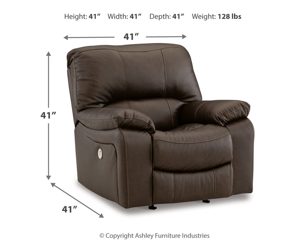 Leesworth Dark Brown Power Reclining Sofa, Loveseat and Recliner