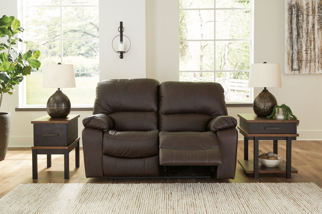 Leesworth Dark Brown Power Reclining Sofa, Loveseat and Recliner