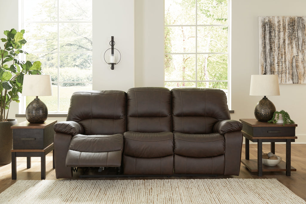 Leesworth Dark Brown Power Reclining Sofa, Loveseat and Recliner