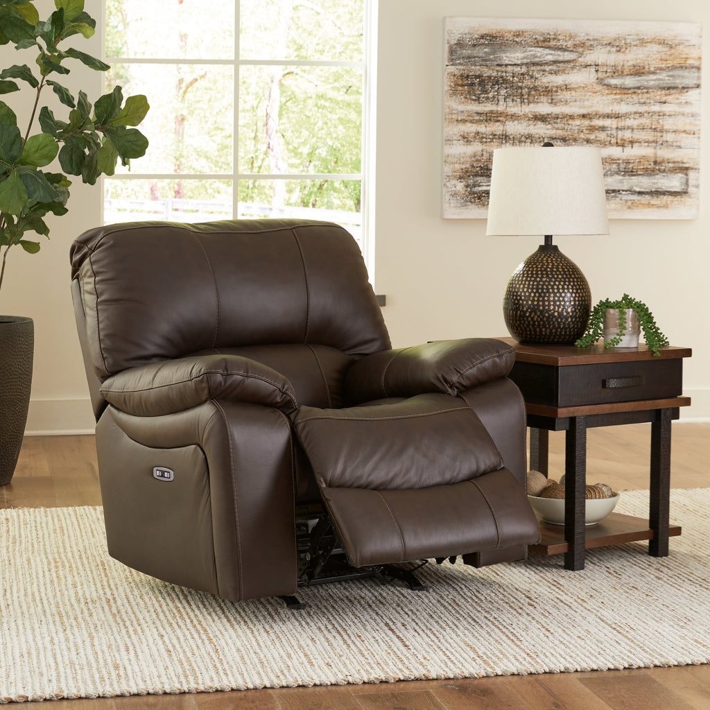 Leesworth Dark Brown Power Reclining Sofa, Loveseat and Recliner