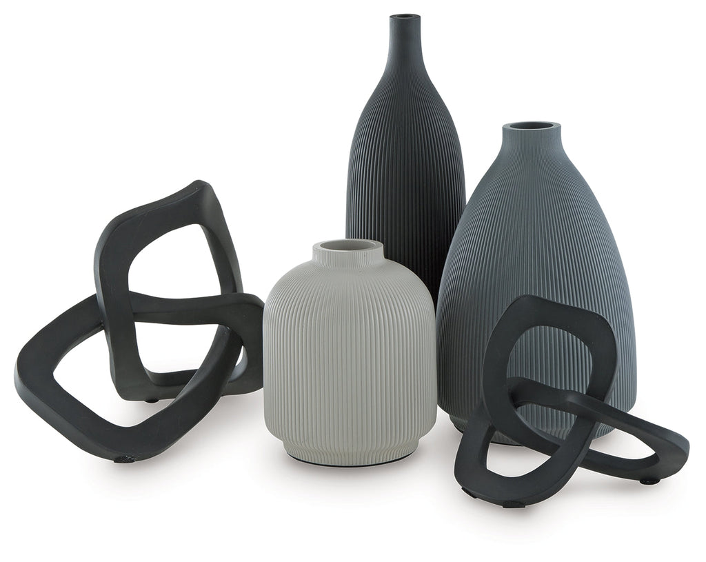 Leithick Black/Tan/Gray Accessory Set (Set of 5)