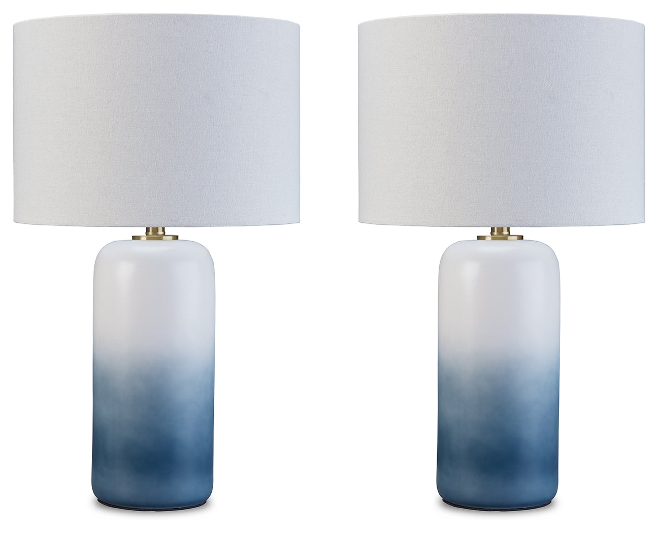 Lemrich White/Teal Table Lamp (Set of 2)