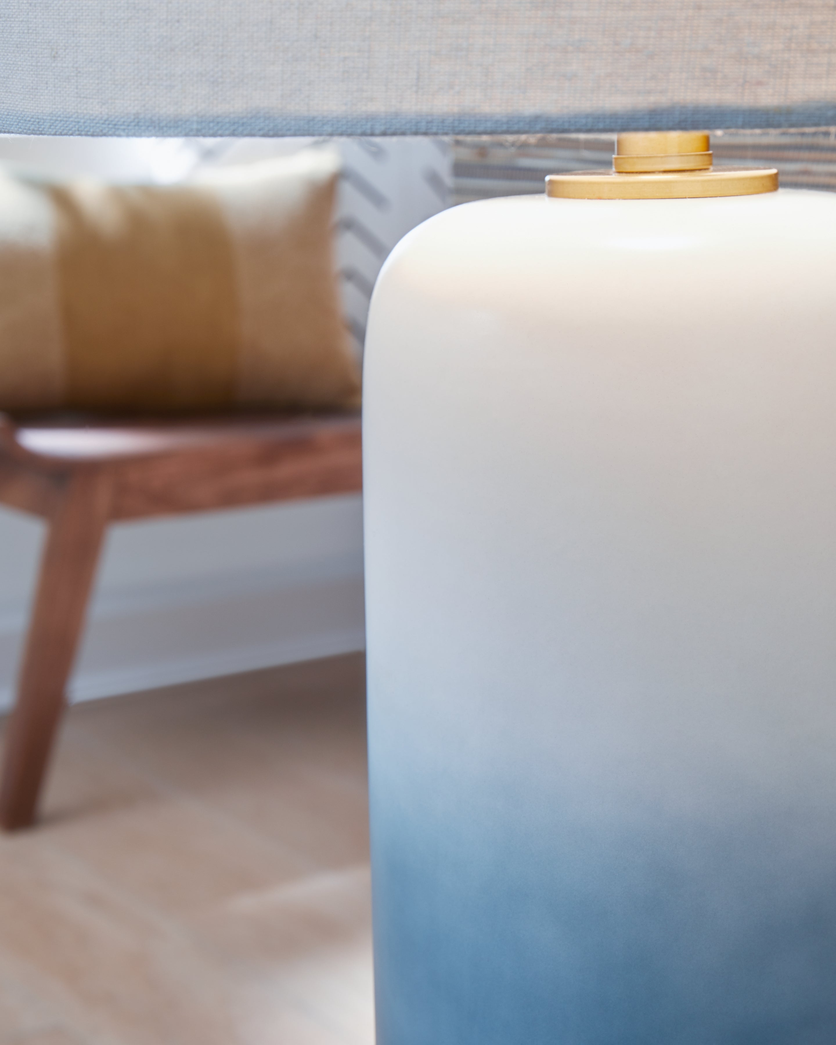 Lemrich White/Teal Table Lamp (Set of 2)