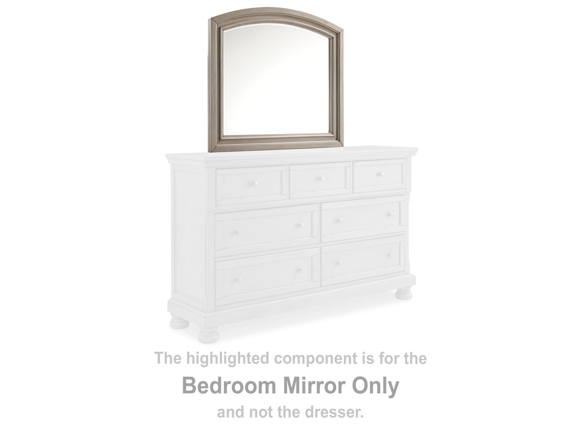 Lettner Bedroom Mirror, Light Gray