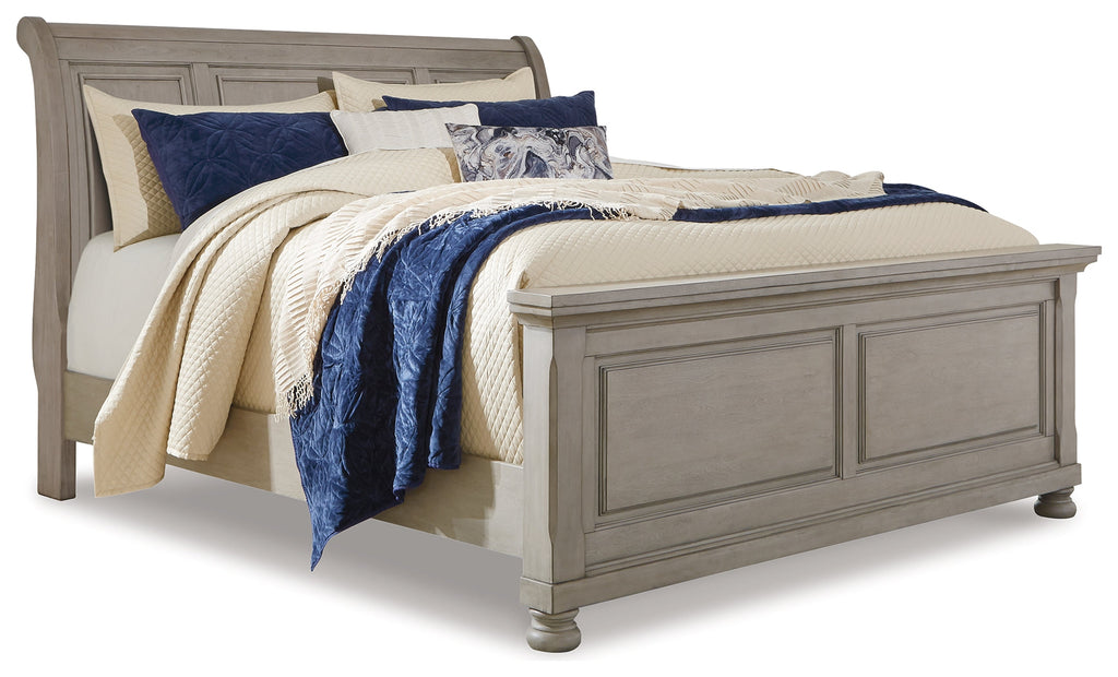 Lettner Light Gray California King Sleigh Bed